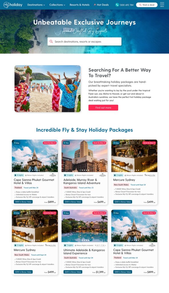 Homepage - search, menu, & product cards